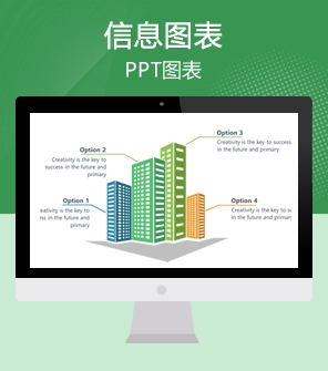 40页绿色PPT图表 可视化信息图表合集